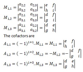 Calculate Determinant of Matrix 3x3